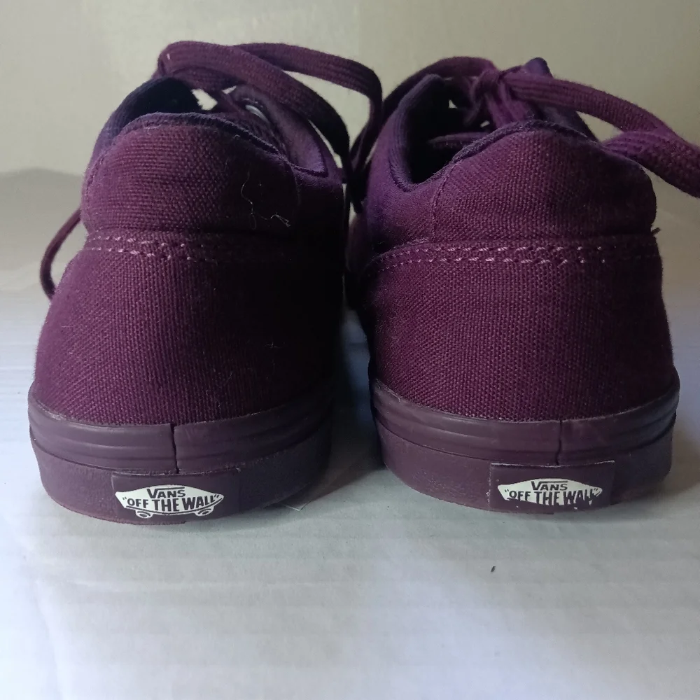 Vans Womens Monochrome Wine Canvas Lace-Up Sneakers Size 7.5 - Picture 7 of 9